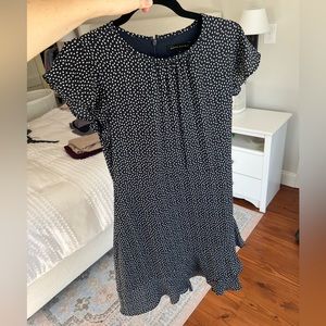 Navy and white dot Banana Republic dress